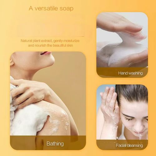 The Vitamin C soap can be used for face washing hair washing and body washing It is gentle and non-irritating with strong stain-removing power The large-capacity package makes it practical and durable.