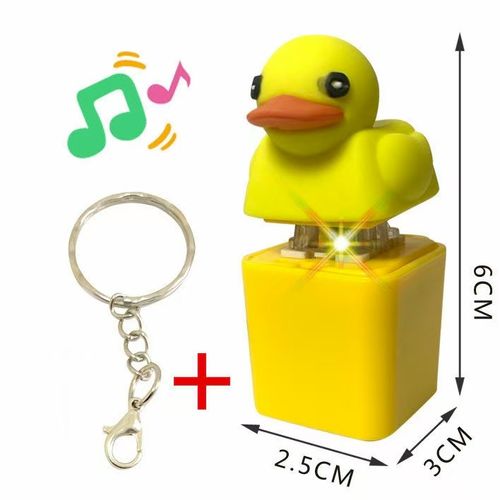 New style little yellow duck decompression button game electronic same-style sounding keychain, press-to-sound pendant toy