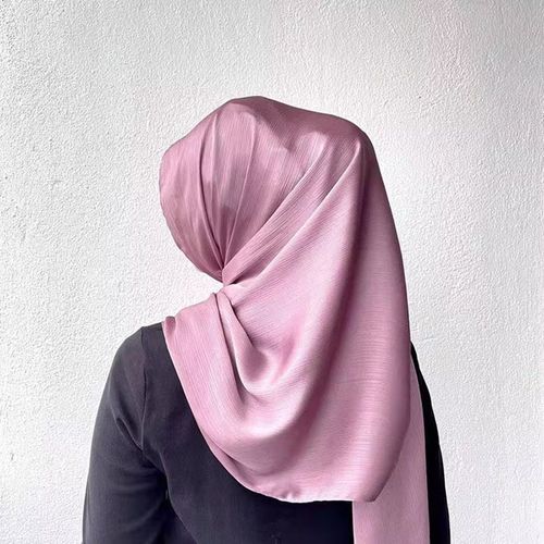 New Malaysian and Indonesian natural wrinkle monochrome long scarf, chiffon breathable women's satin headscarf