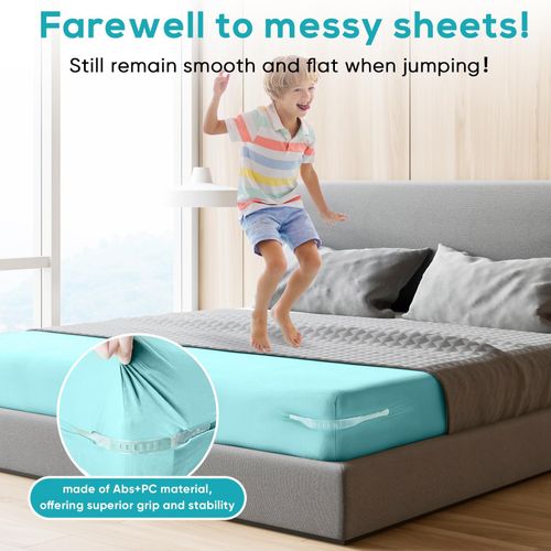 4pcs Set Heavy-Duty Bed Sheet & Duvet Cover Fasteners - Corner Tensioners with Invisible Card Slots Anti-Slip Bed Sheet Clips for Home Use