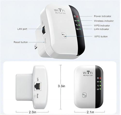 300M Mini Muffin WiFi Repeater 2.4G Wall-Penetrating Router Long Range Wireless Signal Amplifier WiFi Extender