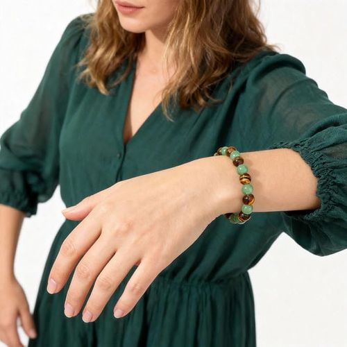 Money Wealth Success Bracelet Pure natural stone Green AventurineTiger Eye Attract Wealth Crystal Bracelet Prosperity Money Bracelet