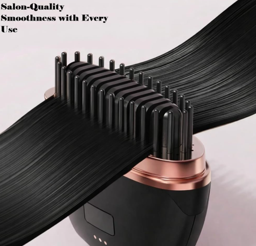 CBEX Mini Hair Straightener Brush, Pocket Size Cordless Heat Comb, 3 Temperature Adjustment 140–180°C, Negative Ion Technology, Safe Anti-Burn Design