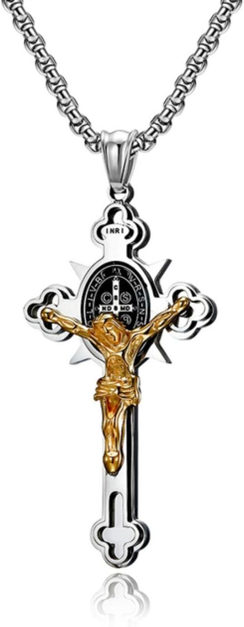 💎Stylish Stainless Steel Cross Hip‑Hop Neck Chain