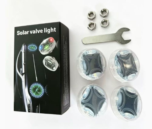 ☀️（Four solar lights） Solar Powered Tire Valve Light, Colorful Wheel Decor for Cars, Motorcycles & Bikes.