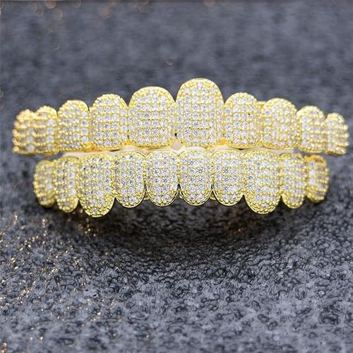 💎 Silver Gold Plated Hip Hop Teeth Jewelry