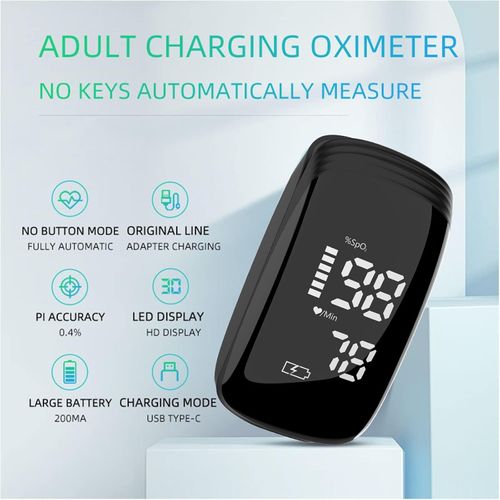 🩸 Rechargeable Fingertip Pulse Oximeter SpO2 Heart Rate Monitor