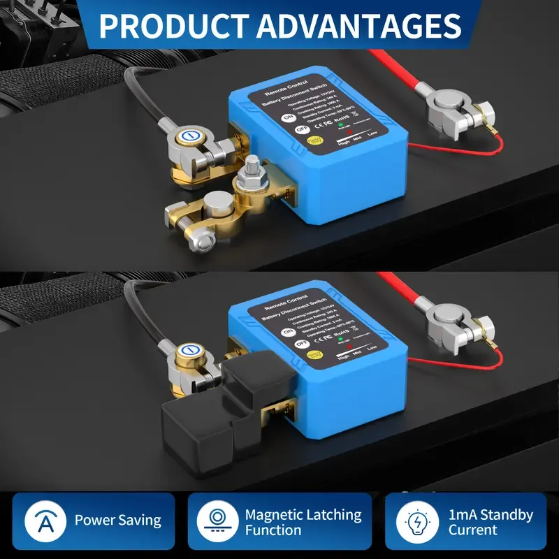 Wireless Remote Car Battery Disconnect Switch With Full Installation Kit 12V Car Battery Isolator Switch Anti Leakage Power Cut Off With Tools Heavy Duty Remote Battery Master Kill Switch Full Accessory Set