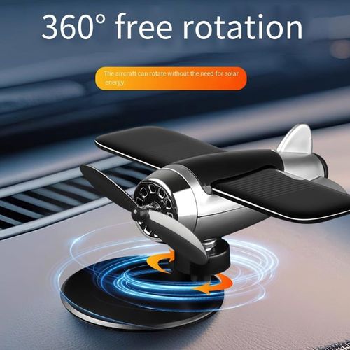 ✈️ Solar-Powered Rotating Airplane Car Ornament | Auto Dashboard Decor for Kenya