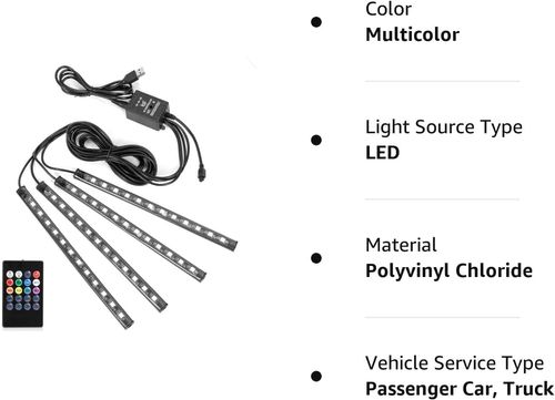 🌈 42 LED Car Footwell Lights | Bluetooth APP + Remote Voice Control