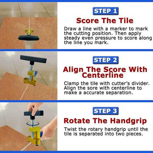 🔪2-in-1 Tile Glass Cutter, Precise Diamond Cutting Tool✨ 🧱Heavy-Duty Tile Breaking Opener for Ceramic & Thick Glass💪