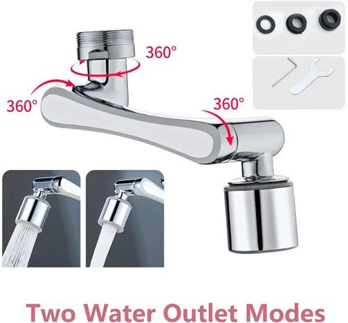 1440° Faucet Extender Swivel Faucet Splash Water Filter Extension, Kitchen Bathroom Multifunction Universal Robotic Arm (Switchable Modes)