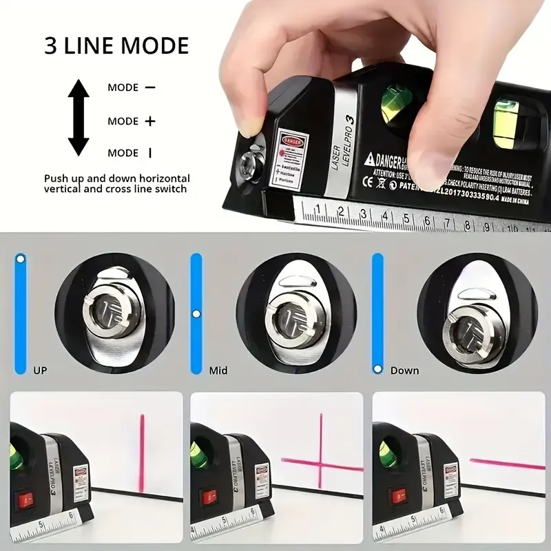 📏 Multi-Function Laser Level Tool with Tape Measure ✅ High Precision Infrared Laser Level for Home Renovation