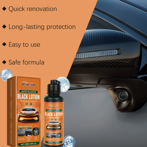 Homonth Car Plastic Restorer, Interior Stain Cleaner, Black Bright Renewal Care Agent for Auto Plastic Parts