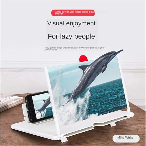12 Inch Foldable Phone Screen Magnifier, HD Mobile Phone Enlarger Lazy Stand for Watching Movies Videos