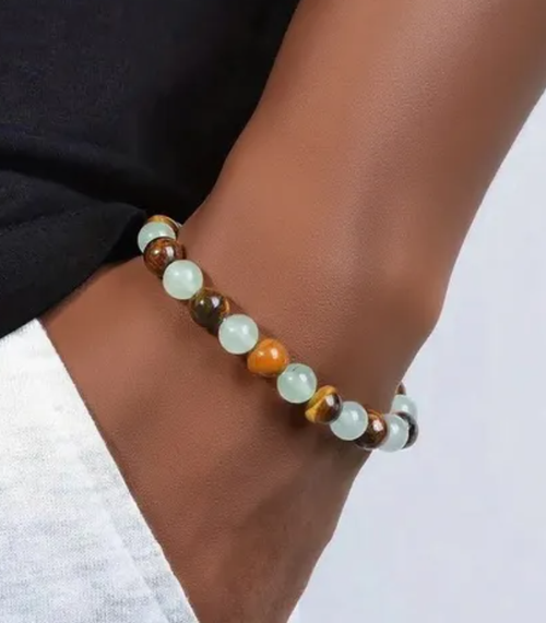 Money Wealth Success Bracelet Pure natural stone Green AventurineTiger Eye Attract Wealth Crystal Bracelet Prosperity Money Bracelet