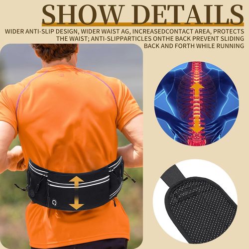 Waist Dog Hands Free Dogs Leash, Waist Running Leash with Zipper, Walking Pouch for Dog Walking, Reflective Dual Padded Handles Bungee Retractable Running for Medium to Large Dogs (Black)