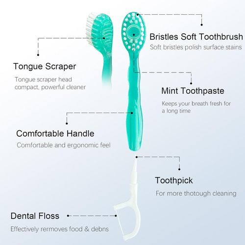 🦷 5-in-1 Burst Bead Toothbrush | Portable Individually Wrapped Oral Care Sticks