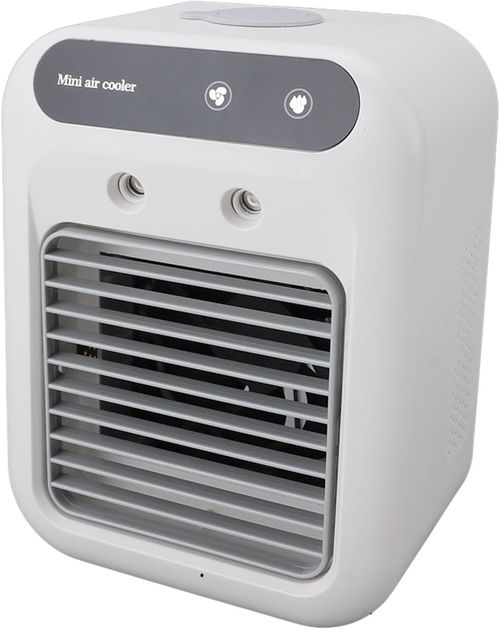 🔥 Portable Mini Air Cooler with Ice Tray & Detachable Handle | USB Rechargeable 2-Speed Desktop Cooling Fan - Humidifying, Dual Power for Home, Office & Outdoor Use (English Version)