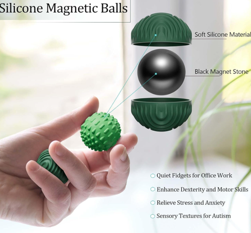 4Pcs Silicone Magnetic Sensory Balls Set