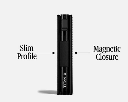 TITAN X Trifold Wallet | Minimalist Slim Metal Leather anti RFID Wallet | Front Pocket Minimalist Wallet For Men, Gift Boxed (Black Leather)