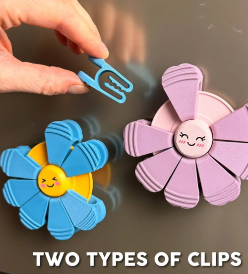 Durable Reusable Flower Bag Clips, Magnetic Refrigerator Magnets with Hooks & Sealing Clips, Multi-Functional Food Storage Organizer for Home