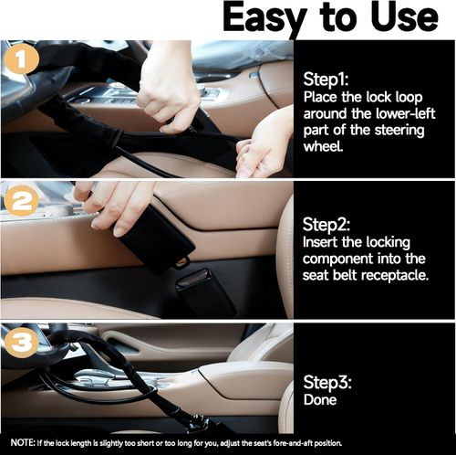🚗Car Steering Wheel Seatbelt Lock | Ultimate Anti-Theft Protection