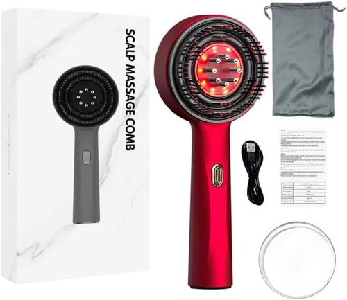 🧴 Red Light Scalp Massage Comb, Hair Growth Serum Applicator Massager