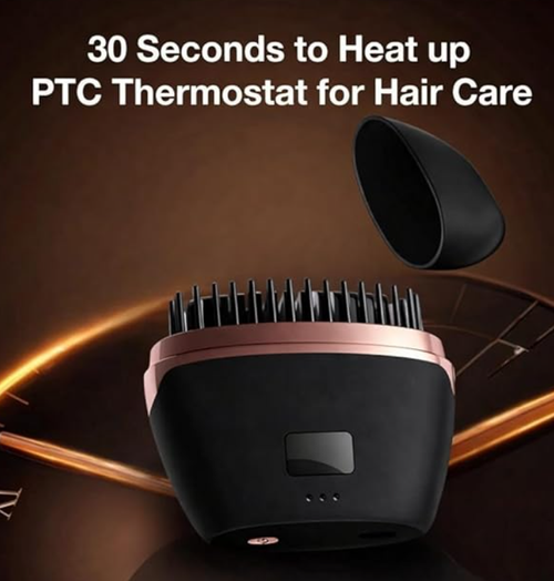 CBEX Mini Hair Straightener Brush, Pocket Size Cordless Heat Comb, 3 Temperature Adjustment 140–180°C, Negative Ion Technology, Safe Anti-Burn Design