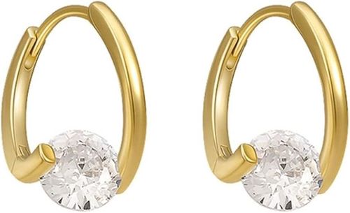 Gold Plated Earrings Trendy, Small Earrings Hoop Earrings No Gemstone Irregular Geometry Solitaire Valentines Day Gift for Women