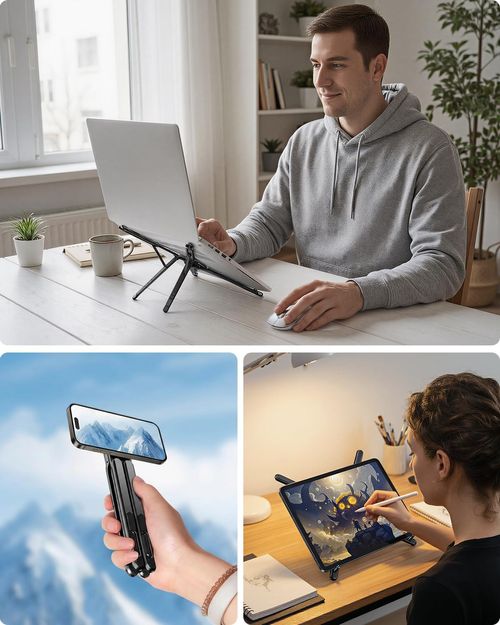 🧲Magnetic Aluminum Phone Stand Multi‑Purpose Desk Holder