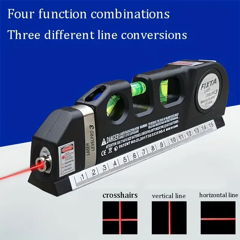 📏 Multi-Function Laser Level Tool with Tape Measure ✅ High Precision Infrared Laser Level for Home Renovation