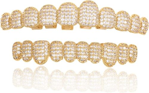 💎 Silver Gold Plated Hip Hop Teeth Jewelry