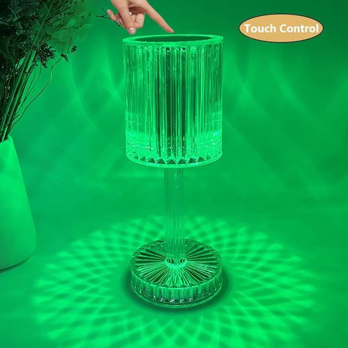 Portable Crystal Table Lamp,16 Color Touch Control Rechargeable Lamp,Acrylic Remote Control Crystal Bedside Lamp,Night Light,Room Decor Desk Lamp,Bedroom,Living Room,Kitchen,Dining Room Lamp