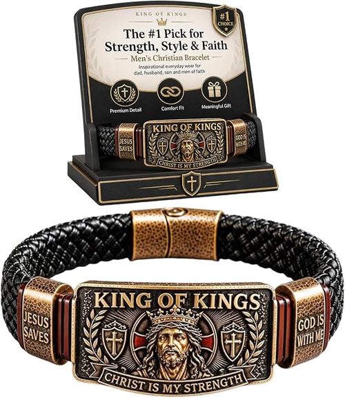 🛡️ King of Kings Faith Bracelet for Men.