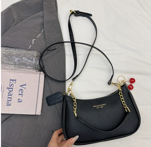 Women's Handbag with Charm & Wallet - Elegant Suitable for Shoulder or Underarm Carry, Zipper Closure, Handbag with Complimentary Wallet, & Charms, Material for Commuting, Shopping, Parties - Gift