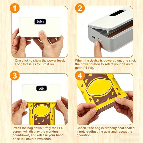 🔋Rechargeable Mini Bag Sealer, Portable Heat Sealer for Coffee & Snack Bags✨