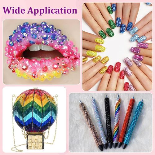 32000Pcs Resin Rhinestones Bedazzling Kit with 3x10ml Glue 0.3cm 40 Colors Crafts