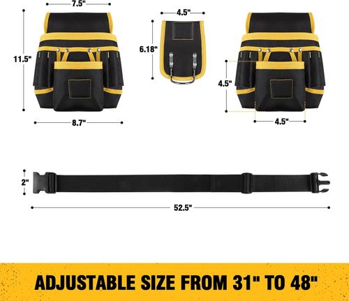 Magnetic Tool Belt for Men, 26 Pockets Heavy Duty Tool Pouch, Magnet Holster Nail Utility Toolbelt Detachable Adjustable Waist Holder for Handyman Contractor Mechanic Plumber Roofer Carpentry Dad Gift