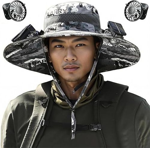 ☀️Solar Fan Bucket Hat UV Protection Outdoor Cooling Cap