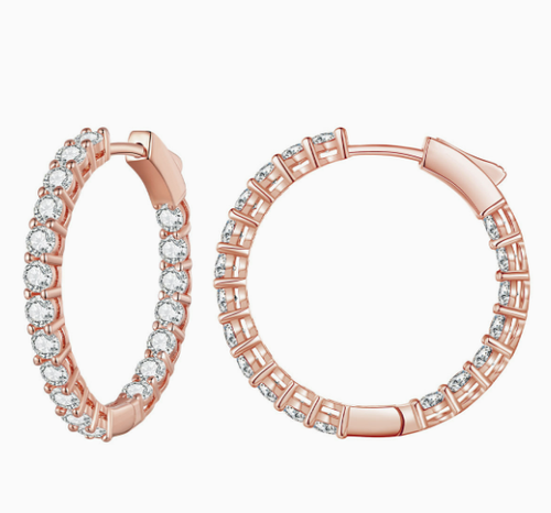 2Ct Round Cut Lab-Created Diamond Huggie Hoop Earrings 14K Yellow Gold Plated