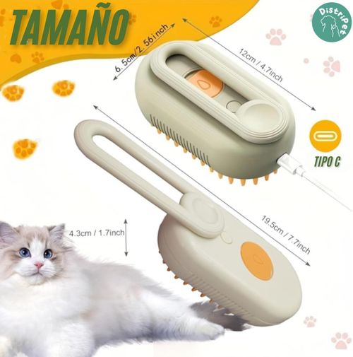 Cat Steam Brush, 3 in 1 Dog Brush, Cleaning, Massaging and Brushing, Self-Cleaning and Electric Grooming Comb for Long or Short Hair Pets