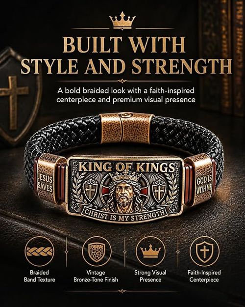 🛡️ King of Kings Faith Bracelet for Men.
