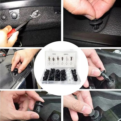 🚗 100PCS Universal Car Clips - 6 Types, Bumper Fasteners