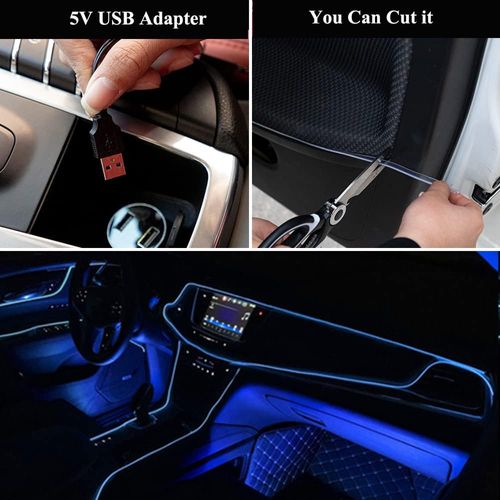 🌈 5M RGB Car Interior LED Strip | App Controlled, Full Coverage