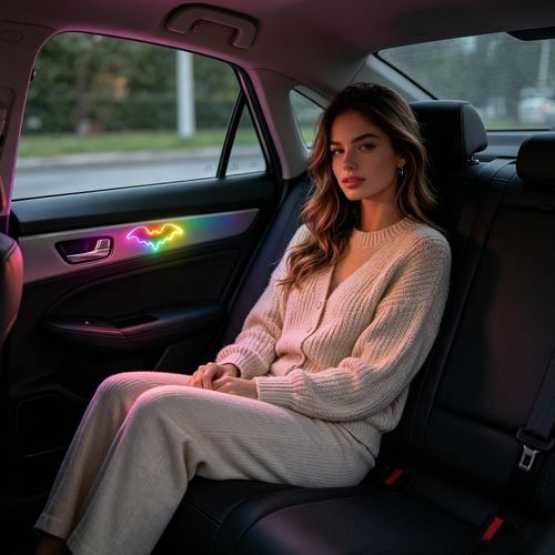 🦇 Solar Bat Car Light | Color Breathing Heartbeat Window Decor Lamp