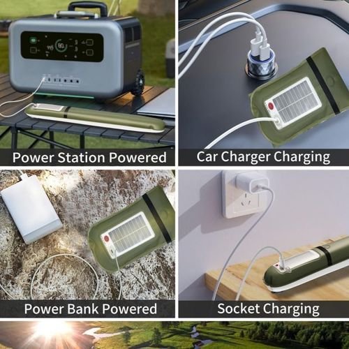 Solar Rechargeable Inflatable Camping Light | Portable Magnetic Foldable LED Tent Lantern, Multi Charging Ways, Emergency Power Bank For Outdoor Kenya Camping Home Power Cut