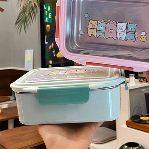 🔥 Blue Stainless Steel Insulated Lunch Box | Double Layer Thermal Bento Box with Compartments - Leak-Proof, Food Grade, Keeps Food Warm for School & Office