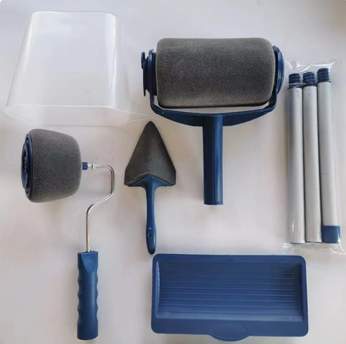 Complete Paint Roller Set with Telescopic Pole, All-in-One Wall Painting Tools for Home & DIY Projects