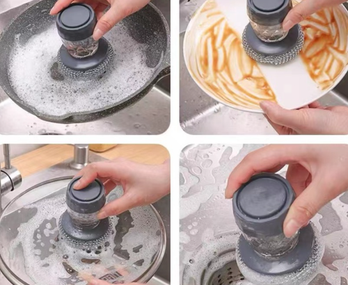 ✨One-Click Liquid Adding Kitchen Cleaning Brush